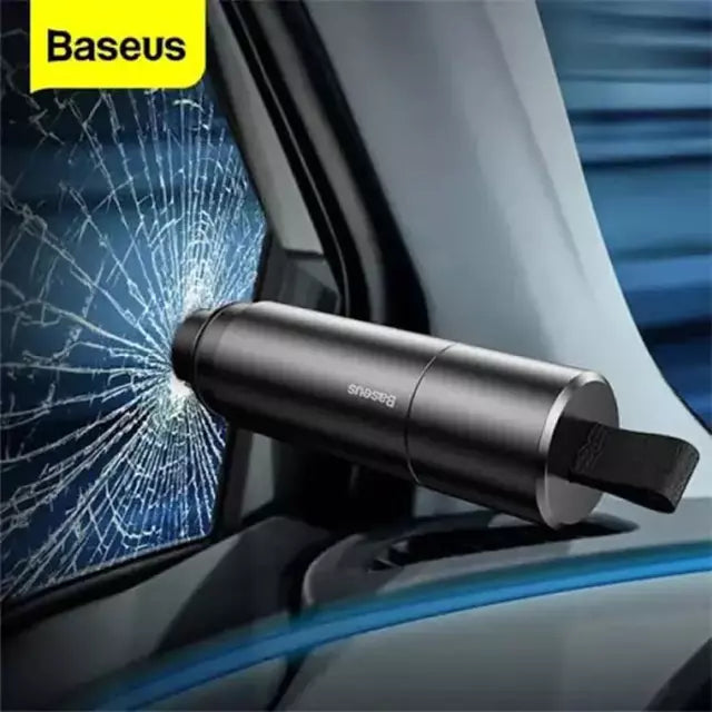Baseus Safety Hammer, Mini Car Window Break Hammer, Car Emergency Window Breaker and Seatbelt Cutter 2-in-1, Car Safety Hammer Escape Tool for Land Underwater Rescue Life-Saving Emergency