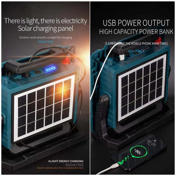 ADAK Solar Emergency Rechargeable Flood Light 800W - W8121-3 - Blue