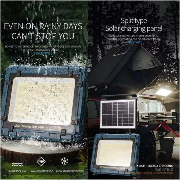 ADAK Solar Emergency Rechargeable Flood Light 800W - W8121-3 - Blue