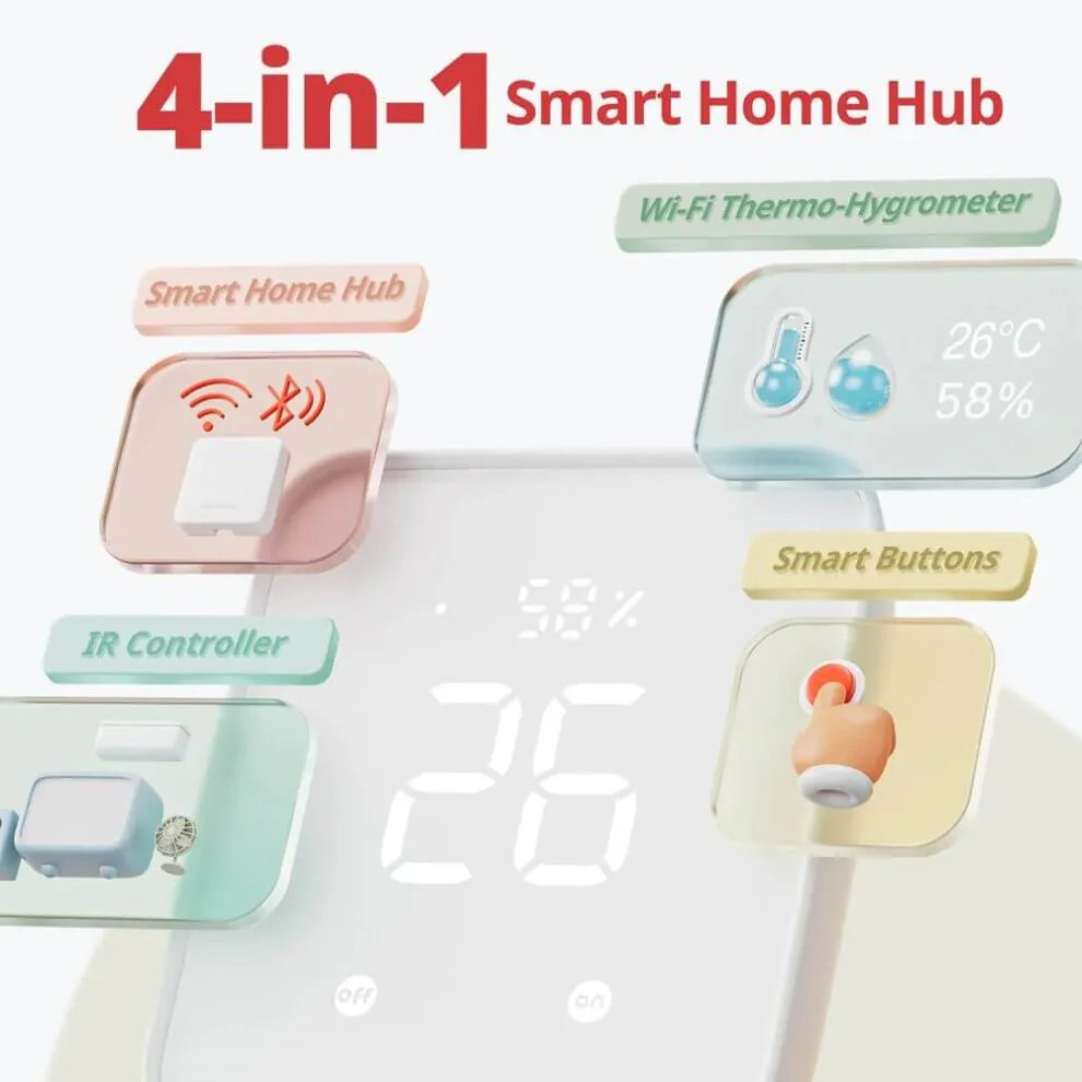 SwitchBot Hub 2 (2nd Gen) – Smart Home Hub with Matter Support, Built-in Thermometer and Hygrometer, Compatible with Alexa and Google Assistant
