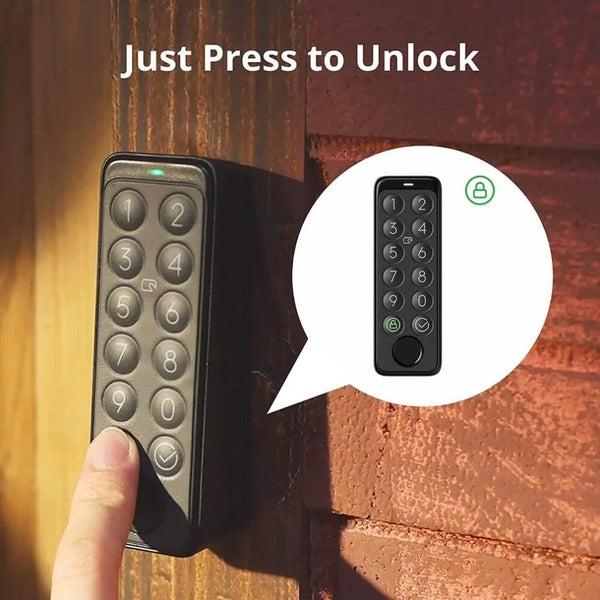 SwitchBot Wi-Fi Smart Lock with Keypad Touch – Fingerprint Keyless Entry Door Lock, Remote Control, IP65 Weatherproof, Fits Existing Deadbolt