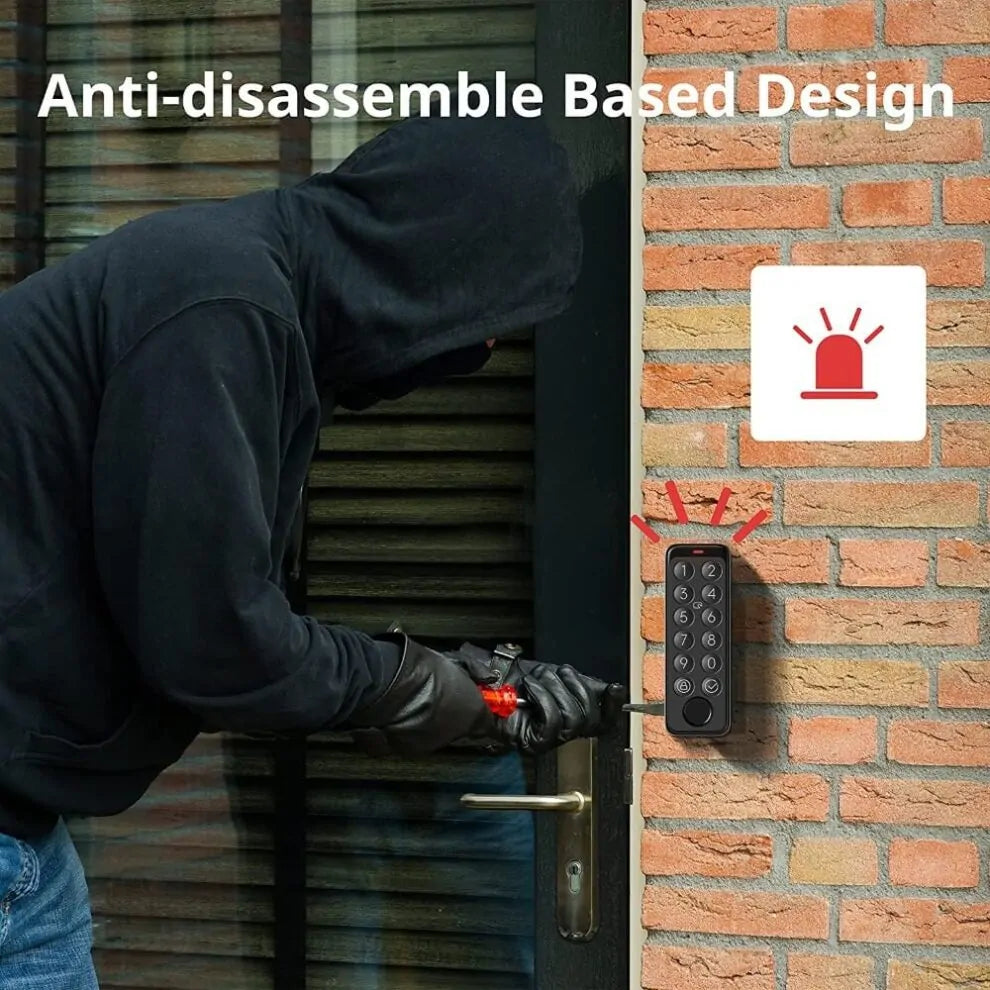 SwitchBot Wi-Fi Smart Lock with Keypad Touch – Fingerprint Keyless Entry Door Lock, Remote Control, IP65 Weatherproof, Fits Existing Deadbolt