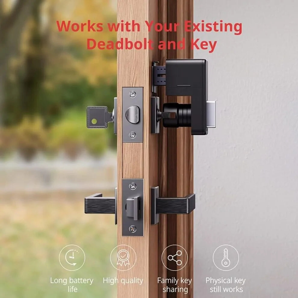 SwitchBot Wi-Fi Smart Lock with Keypad Touch – Fingerprint Keyless Entry Door Lock, Remote Control, IP65 Weatherproof, Fits Existing Deadbolt