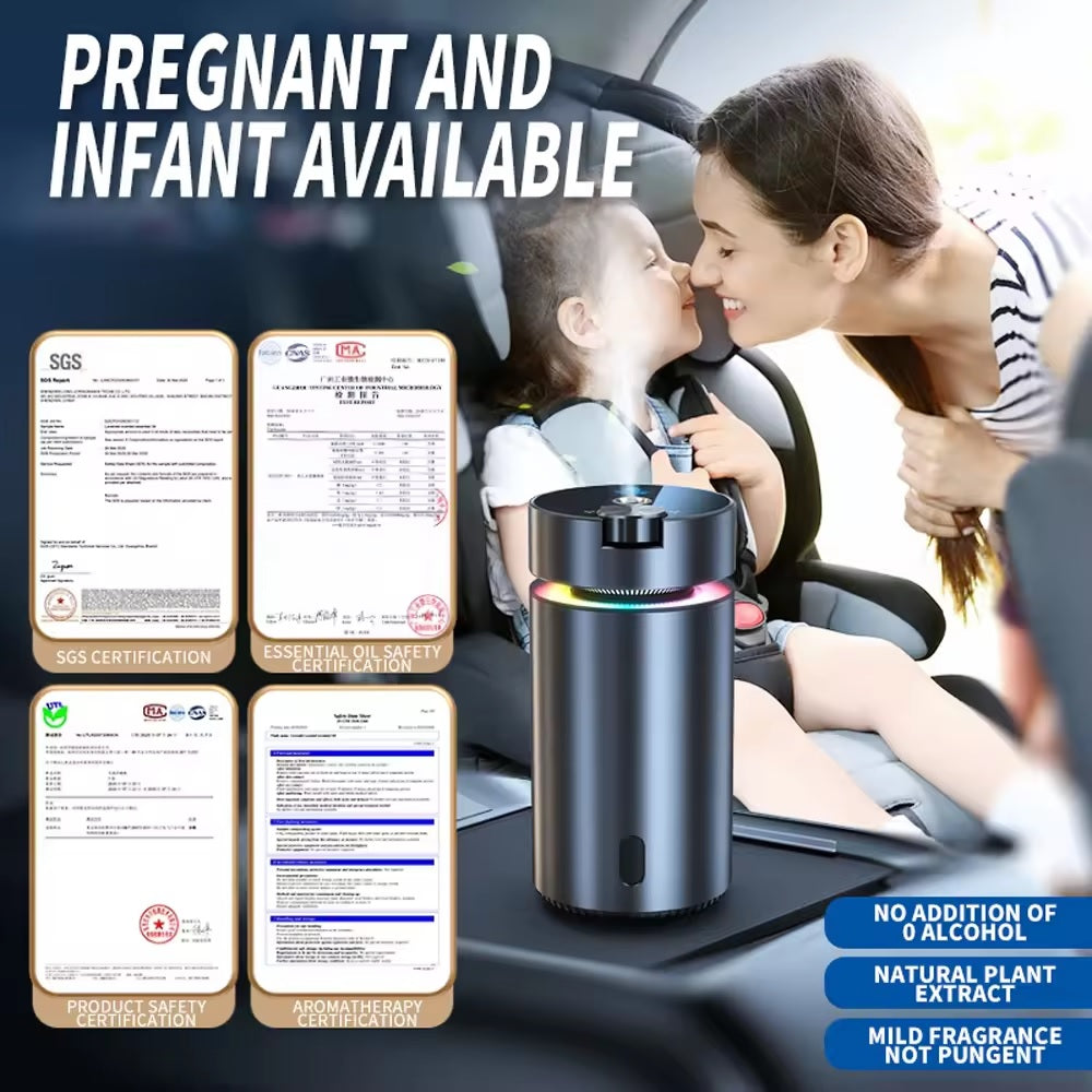 ADAK Smart Car Aromatherapy Diffuser - Fragrance Air Freshener and Humidifier with Color Ambient Light, Essential Oil Diffuser