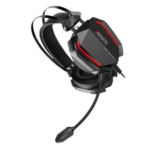 Yesido EK03 Wired RGB Gaming Headset, Overhead HD HIFI Game Headphones with Flexible 3.5mm Audio Jack and USB