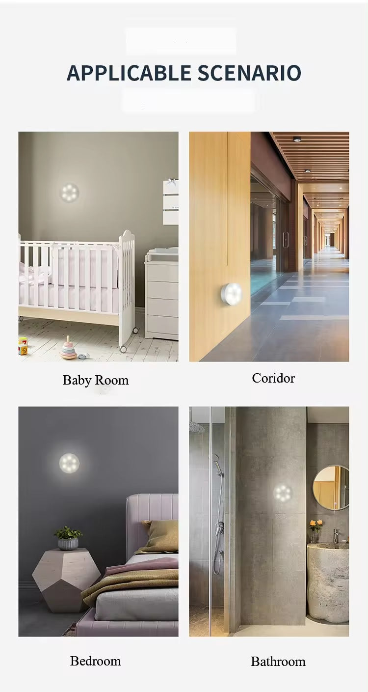 Wall Lamp, Automatic Detector LED Night Light, Cabinet Lights, Lighting and circuitry design, Rechargeable,Stick-Anywhere(Kid room)