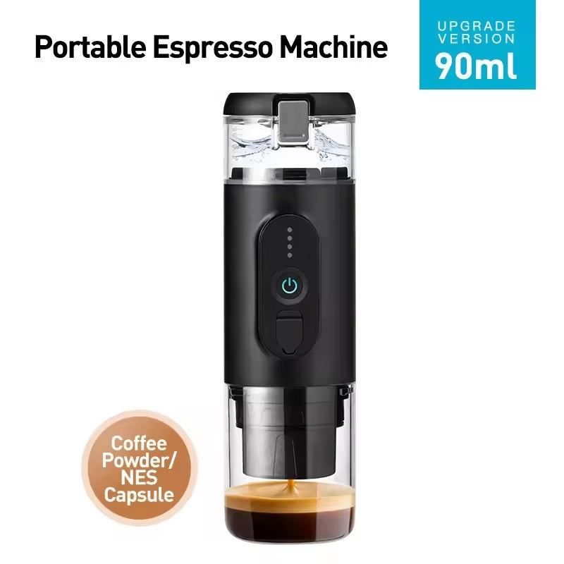 ADAK MiniSpresso Electric Portable Espresso Maker - Built-in Battery, 18-Bar Pressure, Fully Automatic One-Click Coffee Machine for Hot and Cold Brew