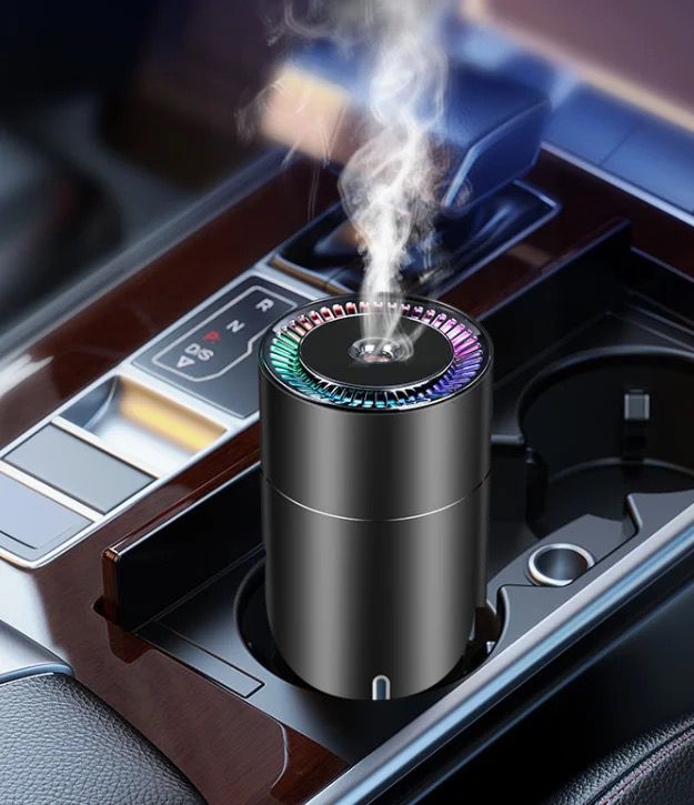 Car Diffuser Humidifier with Colorful Light, Auto Shut-Off, 2 Mist Modes, Car Diffusers for Essential Oils, USB Mini Humidifier for Car