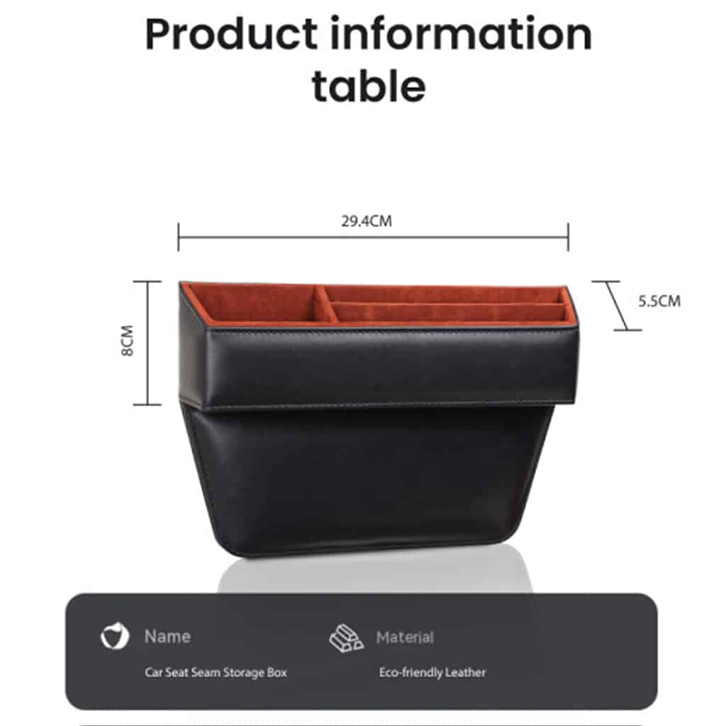 ZHUSE ZS-CA-002 Car Seat Seam Storage Box, Compact & Convenient Organizer for Vehicle