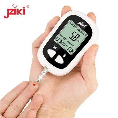 Jziki New Design Easy LCD Display Electronic Digital Equipment Glucometer Blood Glucose Meter With Medical Test Strips