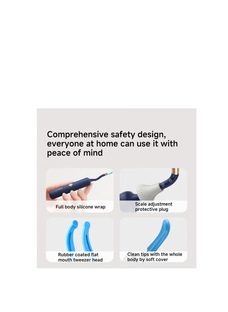 Earsight Plus: Ear Wax Removal Tool Camera & Light, Visual Earwax Cleaner with Cleaning Kit As Spade/Spoon/Picker/Tweezers Clean Ears for Family, Ear-Scope Wireless WiFi Connect (Dark Blue)