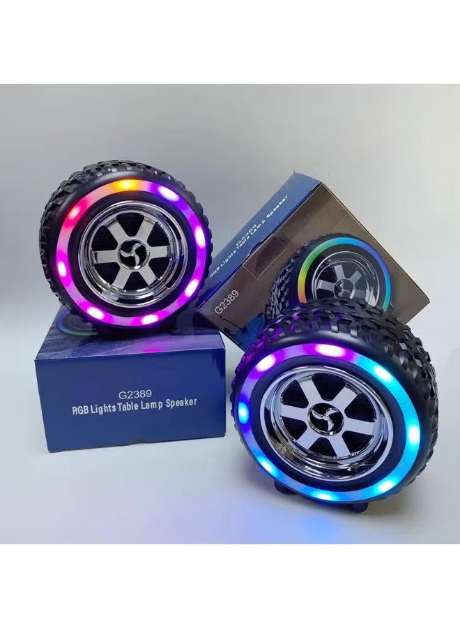 G2389 Colorful Tire RGB Wireless Bluetooth Speaker, Portable Multi-function Speaker