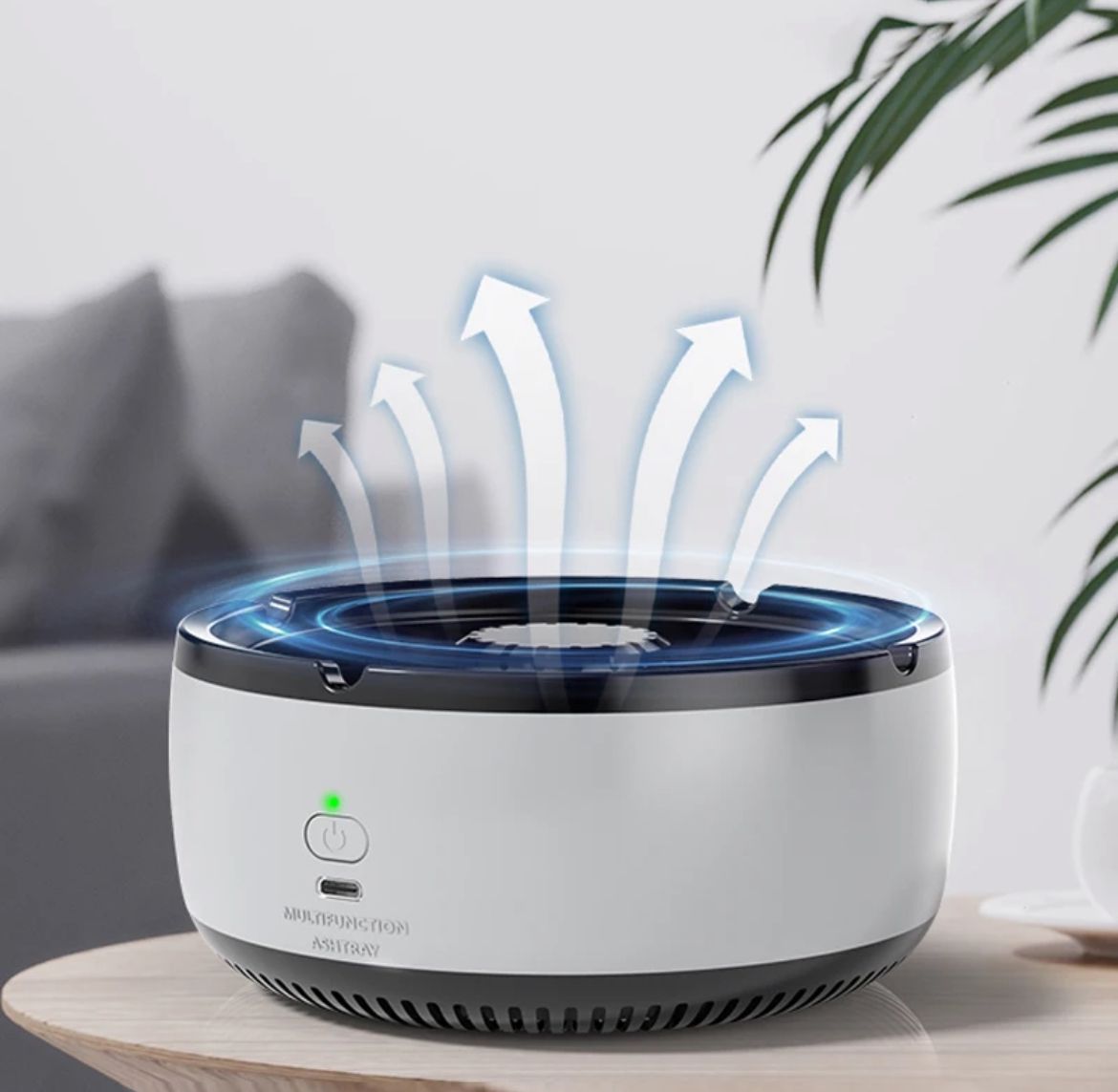 2-in-1 Air Purifier and Smokeless Ashtray, USB Rechargeable Electronic Ashtray with Filter, Ideal for Home, Office, or Car