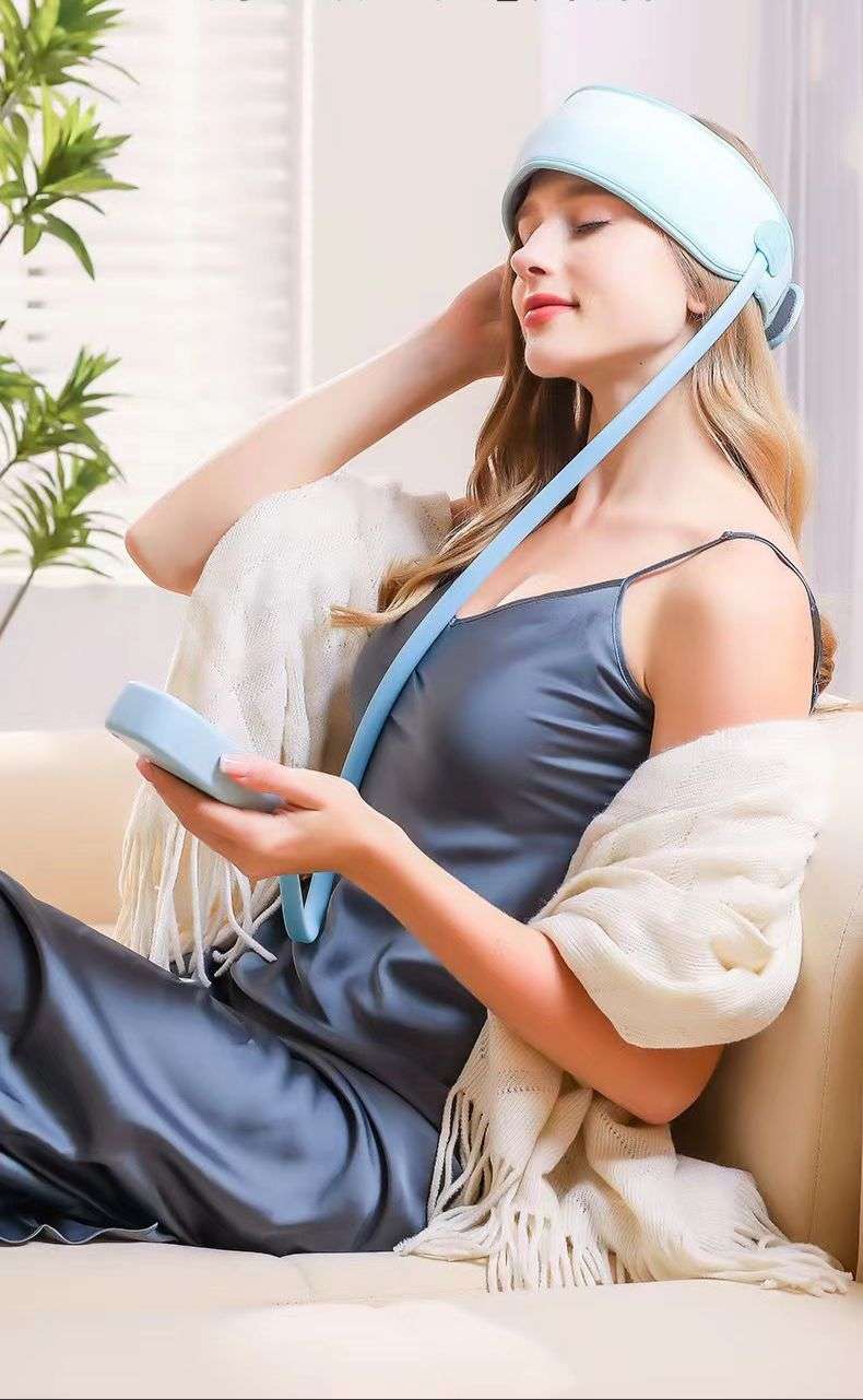 Headache Head Massager Decompressor Kneading Intelligent Head Massager Electric Home Sleep Hot Compress Massager