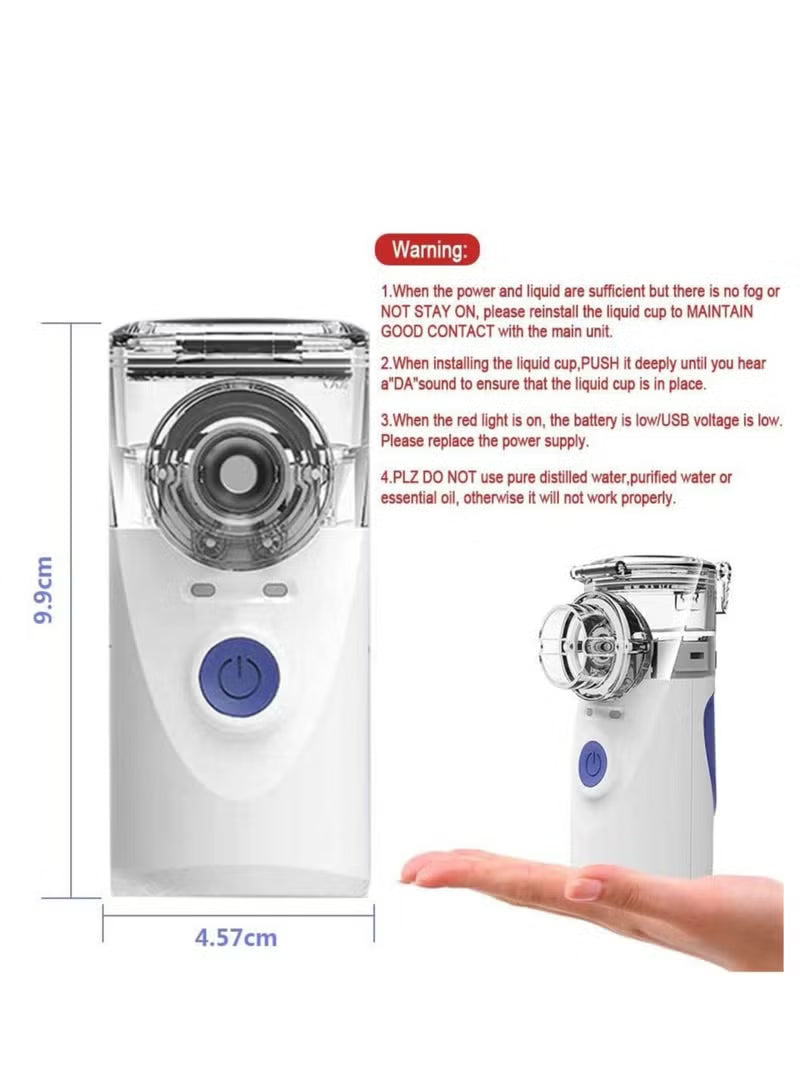 ADAK Portable Mini Atomizers Vaporizers Handheld Inhaler for Adults and Children,Ultrasonic Humidifier for Home and Travel Use, Steam Mesh Inhalators with Masks and Mouthpieces