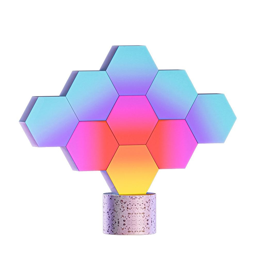 Cololight Hexagon Rhythm Kit LS166A9 – 9-Piece Smart LED Light Panels with Music Sync, App Control, Works with Alexa & Google Assistant