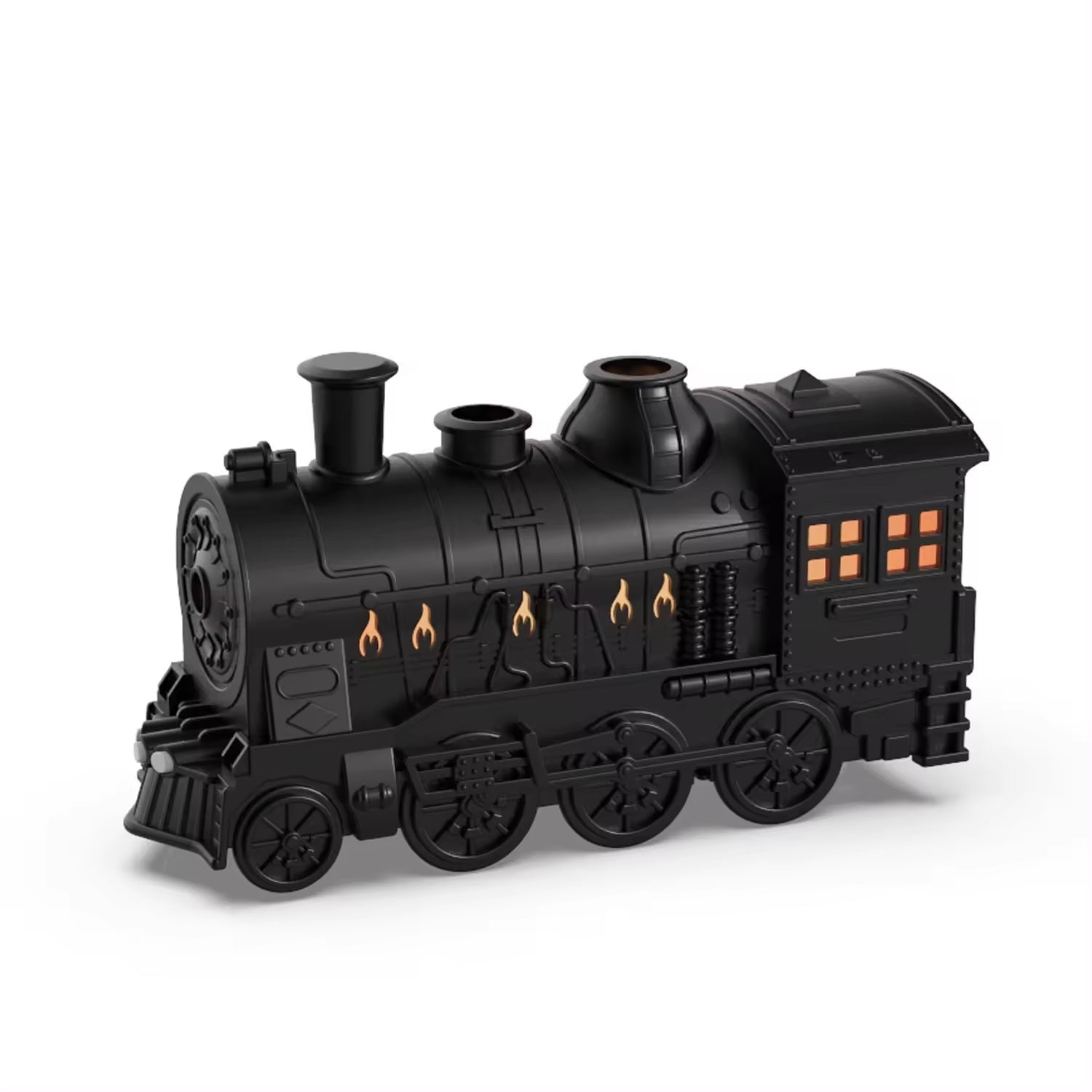 Fire-Styled Train Diffuser, Retro Train Essential Oil Diffuser Humidifier 300ml, Aromatherapy Diffuser Ultrasonic Cool Mist Train Humidifier with Remote Control 2 Light 2 Mist Mode Auto Shut-Off For Office