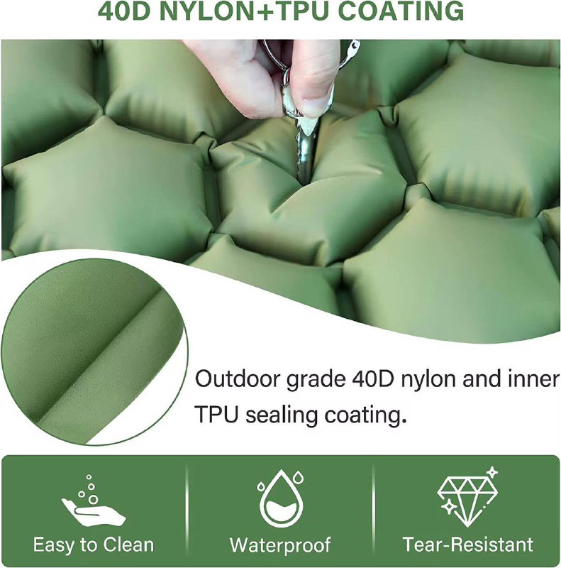 Self-Inflating Camping & Backpacking Sleeping Pad with Integrated Pillow & Built-in Foot Pump – Ultralight, Waterproof