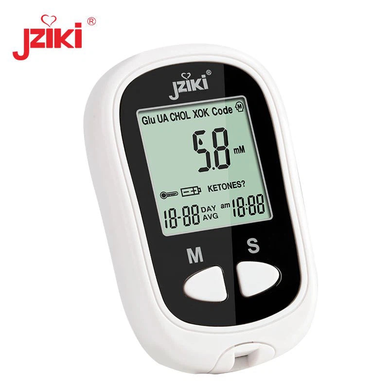 Jziki New Design Easy LCD Display Electronic Digital Equipment Glucometer Blood Glucose Meter With Medical Test Strips