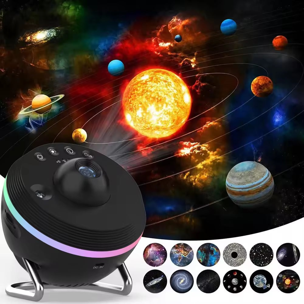 ADAK Smart Galaxy Projector with Bluetooth Speaker - Space Ball Dynamic Meteor HD Projection Light with 13 Film Sets - Starry Sky, Alexa Compatible