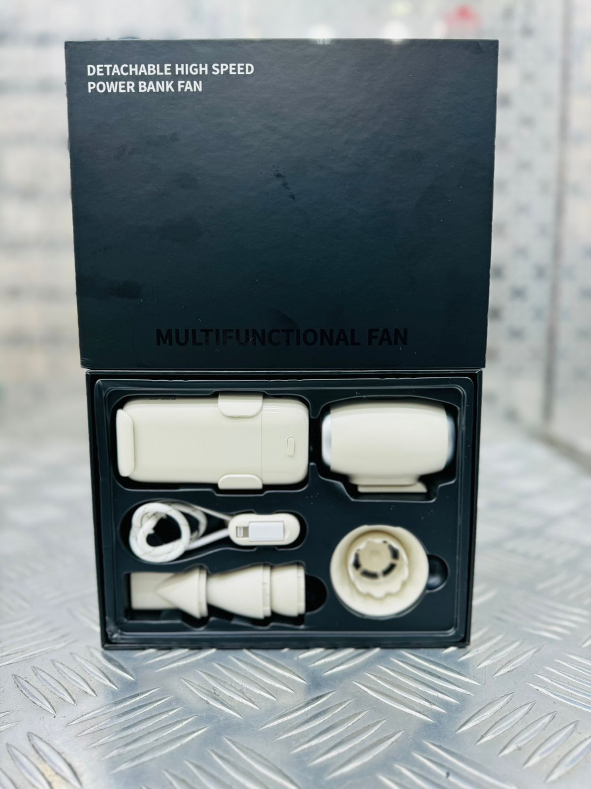 New Handheld Fan with Super Strong Wind, USB Rechargeable, Detachable 8000mAh Battery, Portable 11W Rotating Fan