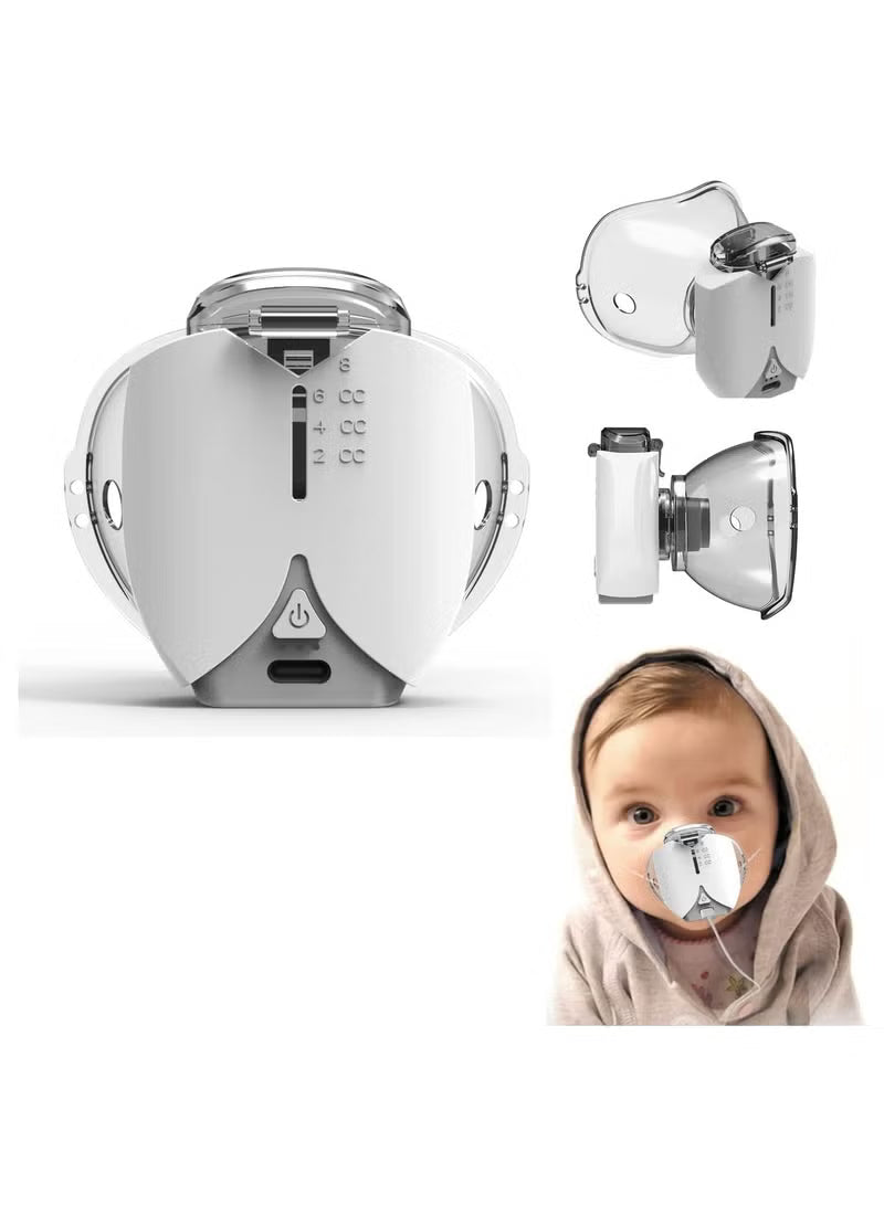 Automatic Medical Steam Inhaler, Portable Nebulizer Machine, Ultrasonic Mesh Nebulizer to Relieve Allergies, Asthma and Breathing Problems for Adults and Children, with USB Connection and Two Masks
