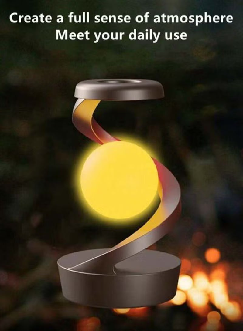 Floating RGB 3D Levitating LED Night Light with Gesture Control & Wireless Charging – Rotating Desk Lamp for Home / Office / Room Decor