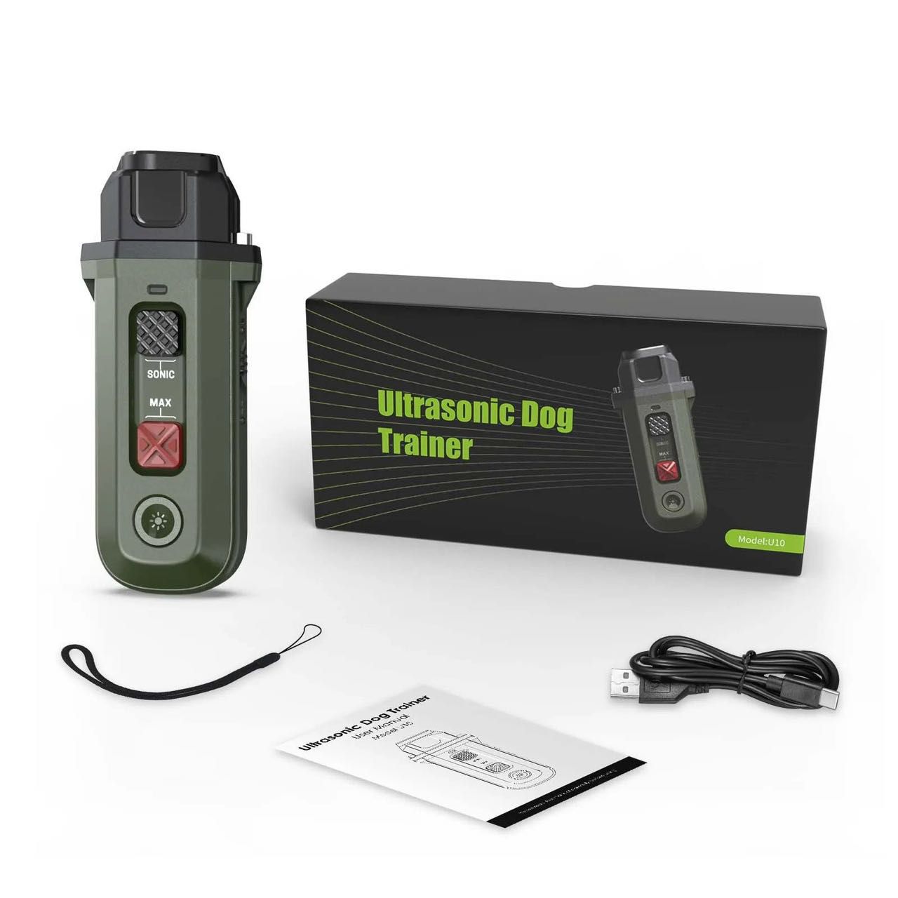 Dog Barking Control Devices – Enhanced Ultrasonic Rechargeable Anti-Barking Device with LED Strobe Light, Handheld Dog