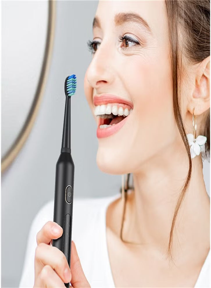 IPX7 Waterproof Portable Electric Toothbrush with 5 Modes and Water Flosser, Oral Care Set - Black