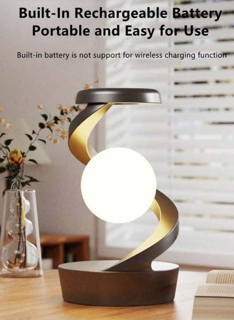 Floating RGB 3D Levitating LED Night Light with Gesture Control & Wireless Charging – Rotating Desk Lamp for Home / Office / Room Decor