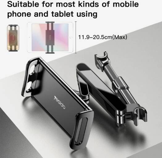 Yesido C117 Car Tablet Headrest Mount Holder For Seat 360 Degree Rotation Compatible With 4.7Inch To 12.9 Inch, Tablets/Iphone 13/Ipads/Smartphones