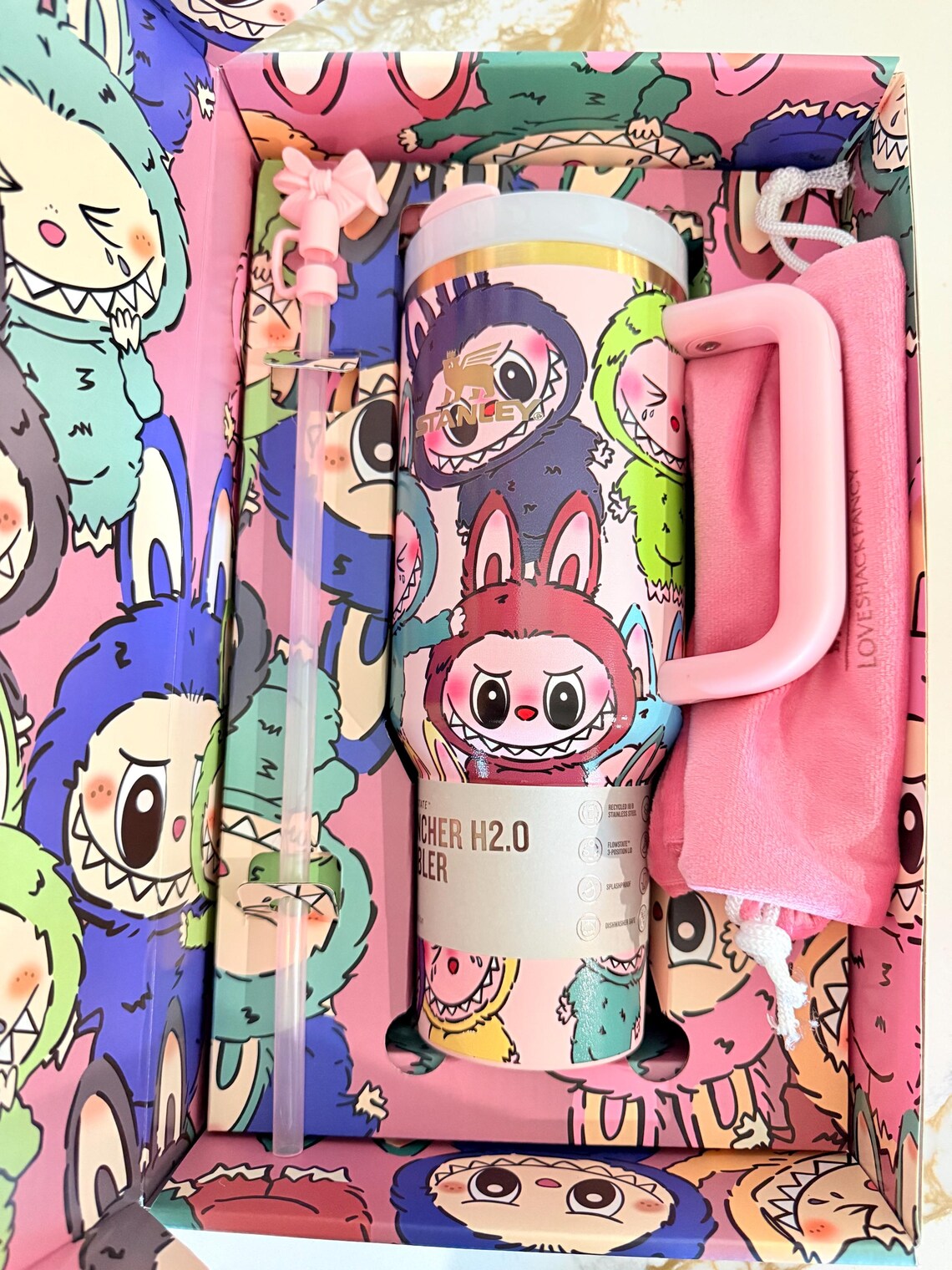 Stanley x LoveShackFancy Labubu Quencher H2.0 FlowState Tumbler, 40 oz (1.18 L)