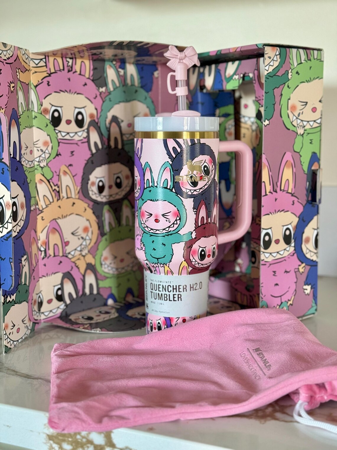 Stanley x LoveShackFancy Labubu Quencher H2.0 FlowState Tumbler, 40 oz (1.18 L)
