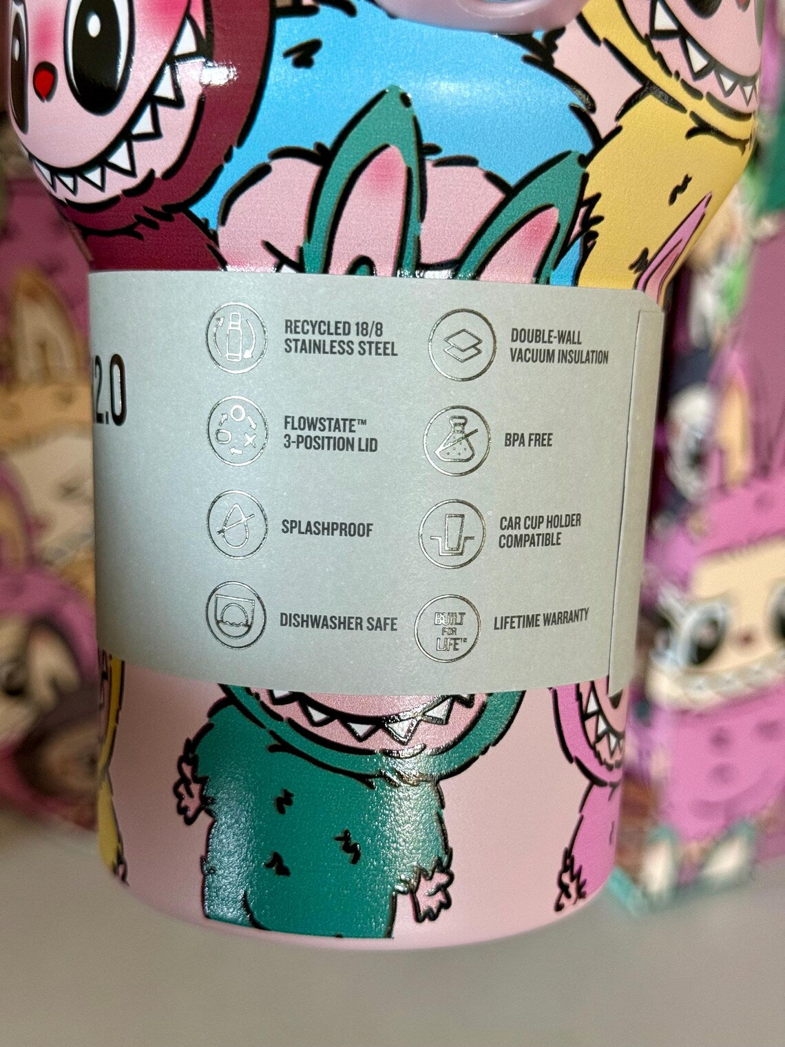 Stanley x LoveShackFancy Labubu Quencher H2.0 FlowState Tumbler, 40 oz (1.18 L)