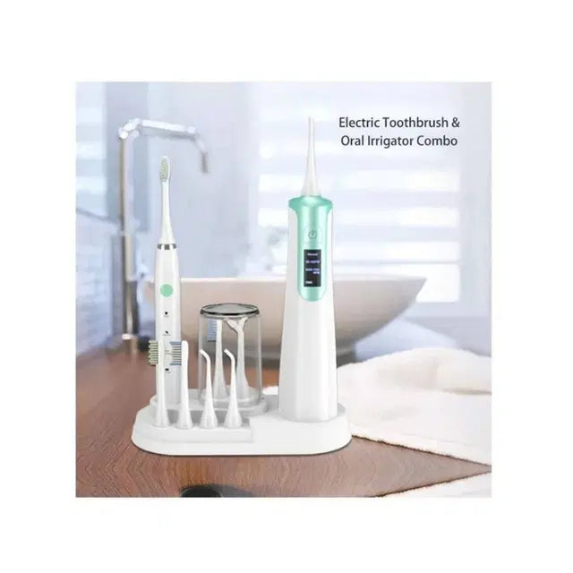 Perfect Smile CH-08 Dental Clean Center – 2-in-1 Professional Sonic Electric Toothbrush & Cordless Water Flosser Combo – IPX7 Waterproof & Wireless Inductive Charging