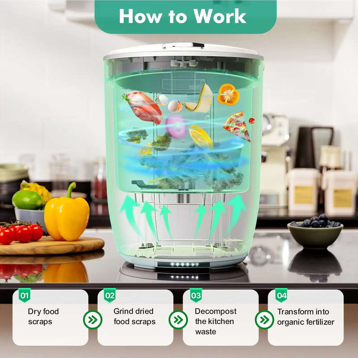 Household Smart Trash Bin Food Waste Garbage Composting Machine