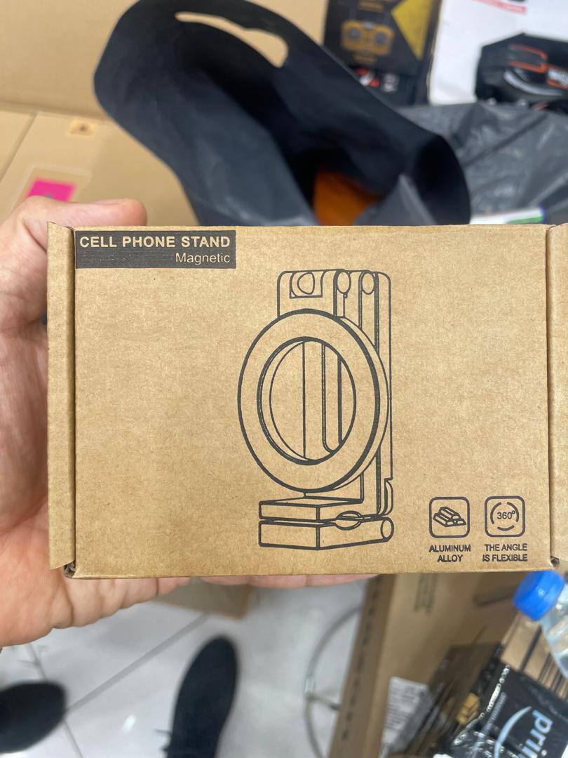 4-in-1 Magnetic Cell Phone Stand (Tripod, Clamp, Desk) - 360° Flexible Aluminum Alloy Foldable Holder for Vlogging & Live Streaming