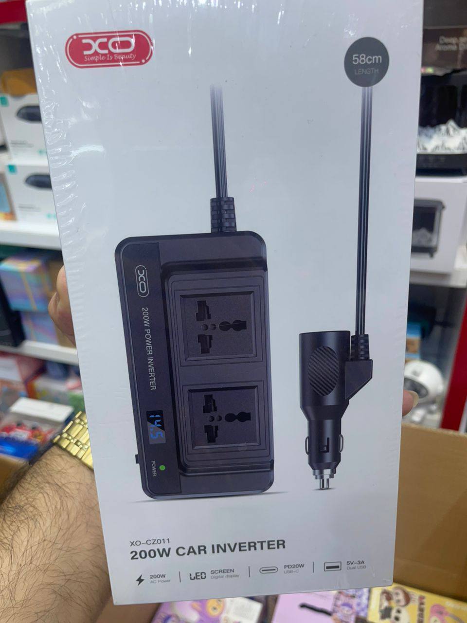 200W Car Power Inverter | Cigarette Lighter to AC Outlet Converter & Multi-port Fast Charger