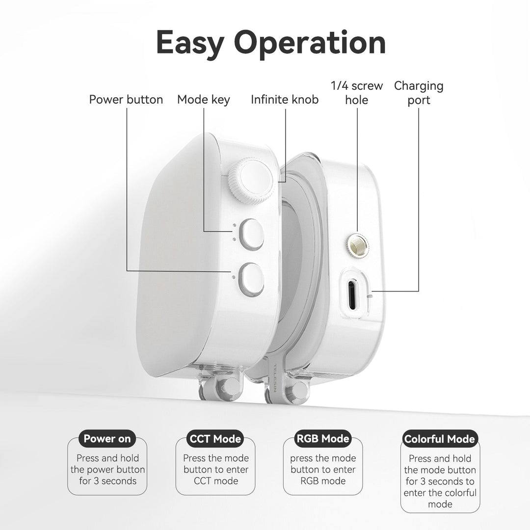 📸TELESIN Magnetic Ice Cube Light P5-BGD-03 | Portable Rechargeable LED Light for MagSafe & Mobile Vlogging