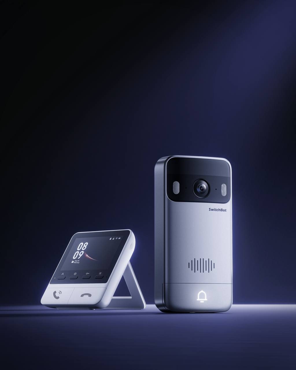 SwitchBot Smart Video Doorbell with Dedicated Indoor Monitor, 2K Quad HD Resolution, Battery Powered, Matter Compatible, and Two-Way Audio