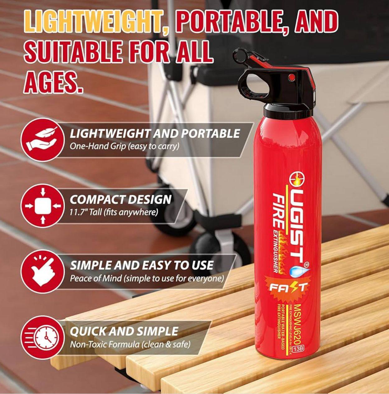 Small and Portable Car Fire Extinguisher (Water-Based)