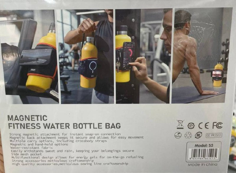 GOJI S5 Magnetic Water Bottle Sleeve – Gym Organizer with MagSafe Compatible Phone Holder & Key Hook