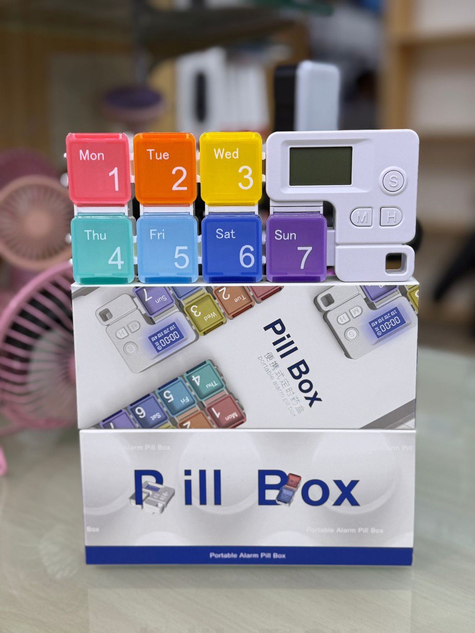 Digital Rainbow Pill Organizer with Alarm Timer; Never Miss a Dose! Smart 7-Day Medication Reminder for Seniors, Athletes, and Travel.