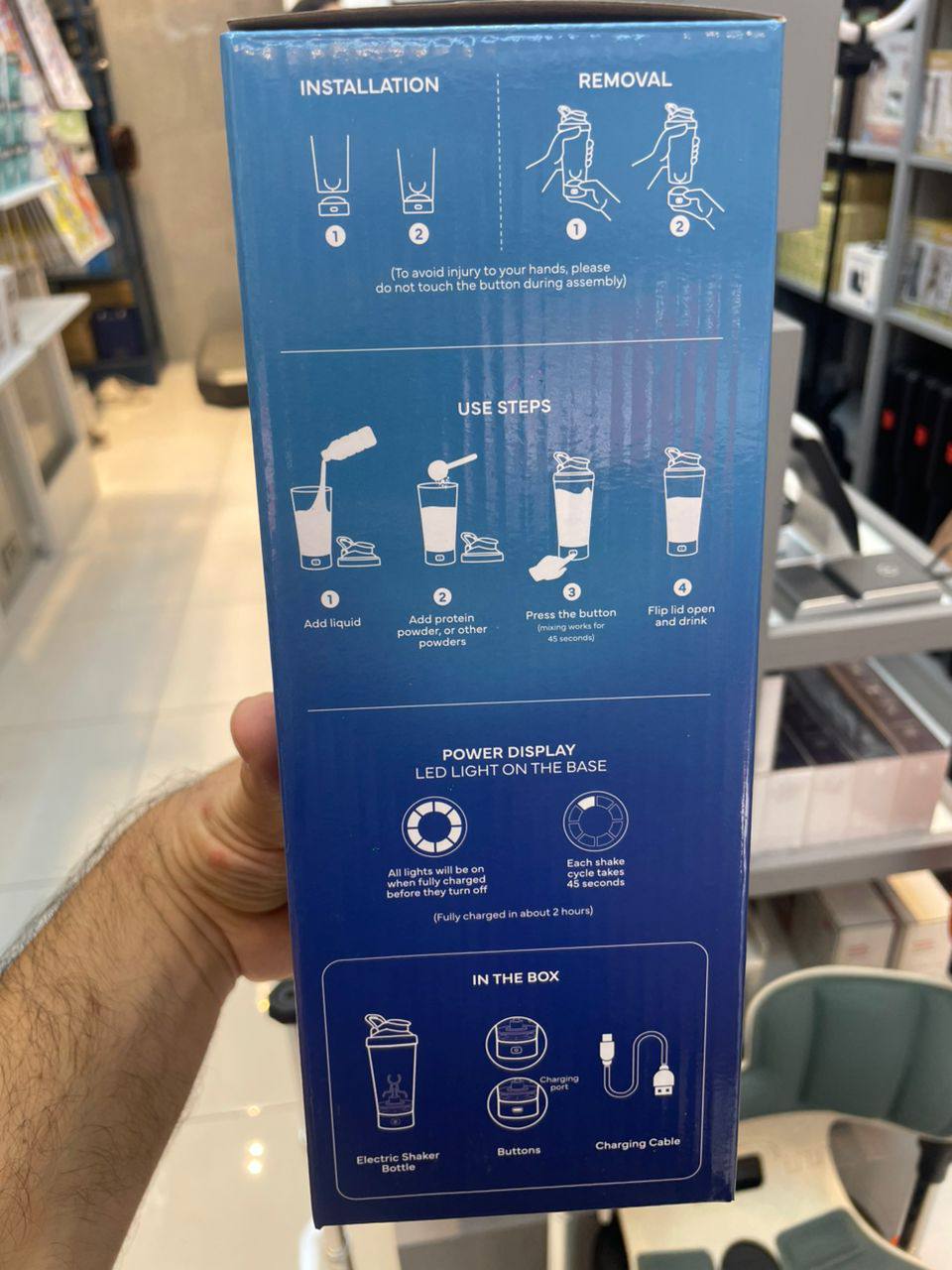 Portable Electric Protein Shaker Bottle - 600ml Rechargeable Mixing Cup, 10,000 RPM High-Speed Motor, BPA-Free Mixer for Protein Shakes & Pre-Workout