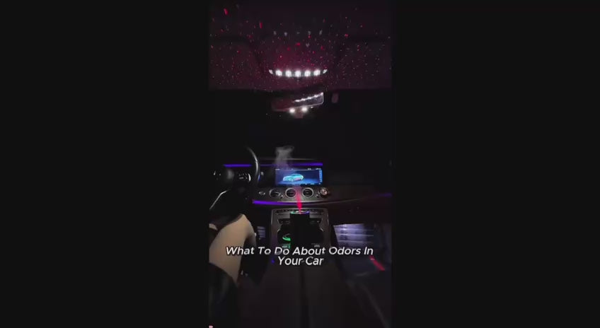 WinDawn Smart Car Air Fresheners Diffuser: Cologne Waterless Diffuser with Star Projector, 120 Days Long-lasting Perfume, Adjustable Concentration, Auto On/Off, Built-in Battery - Black