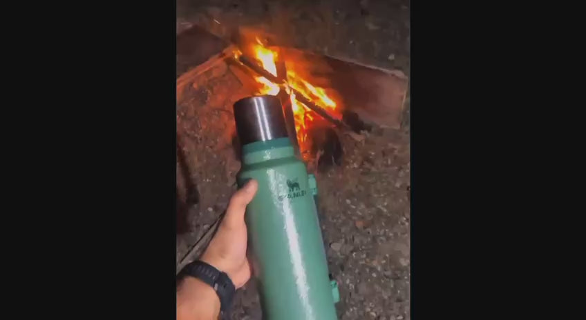 Stanley Classic Legendary Vacuum Bottle 2.0 qt | Wide Mouth with Leakproof Cup Lid | Keep Drinks Hot or Cold | Packable for Travel | Insulated Stainless Steel Thermos | BPA-Free | Hammertone Green