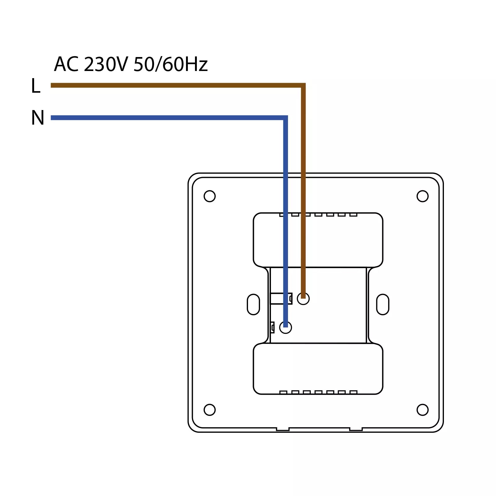 12W Universal Wall Panel Socket with USB-A USB-C Retractable Charging Cable , Mobile Phone Tablet Charging Type C Outlet