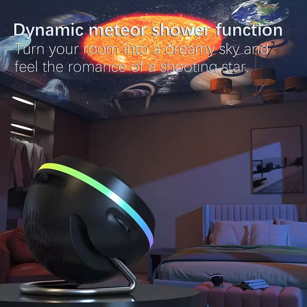 ADAK Smart Galaxy Projector with Bluetooth Speaker - Space Ball Dynamic Meteor HD Projection Light with 13 Film Sets - Starry Sky, Alexa Compatible