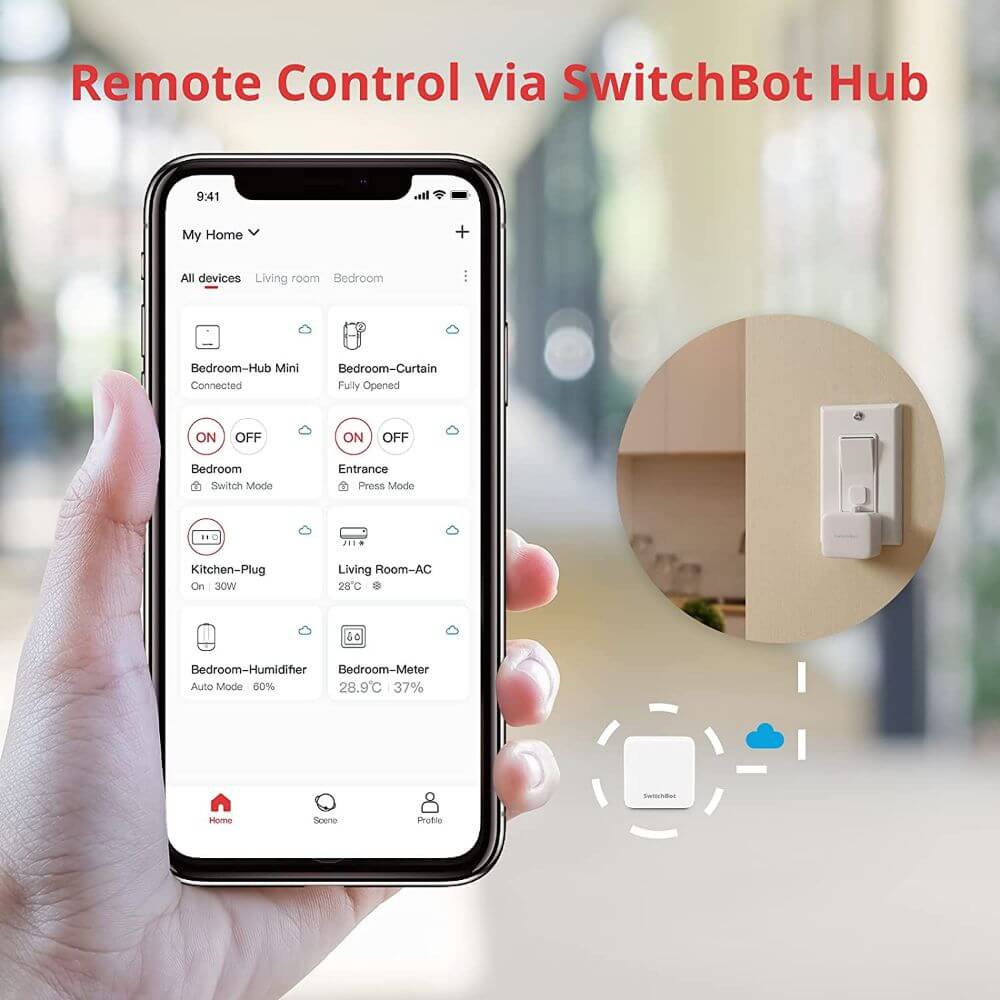 SwitchBot Bot – Smart Switch Button Pusher with Wireless App & Timer Control, Compatible with Alexa, Google Home, Siri, and IFTTT – Easy Installation – White
