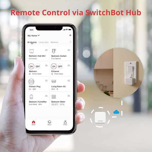SwitchBot Bot – Smart Switch Button Pusher with Wireless App & Timer Control, Compatible with Alexa, Google Home, Siri, and IFTTT – Easy Installation – White